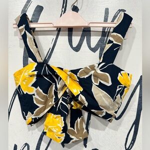 zara floral bow crop top